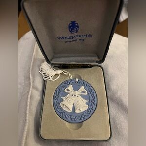 Wedgwood Blue and White Holiday Bells Ornament